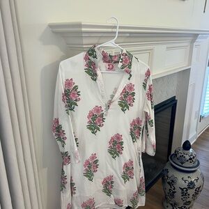 Victoria Dunn White and Pink Floral Dress